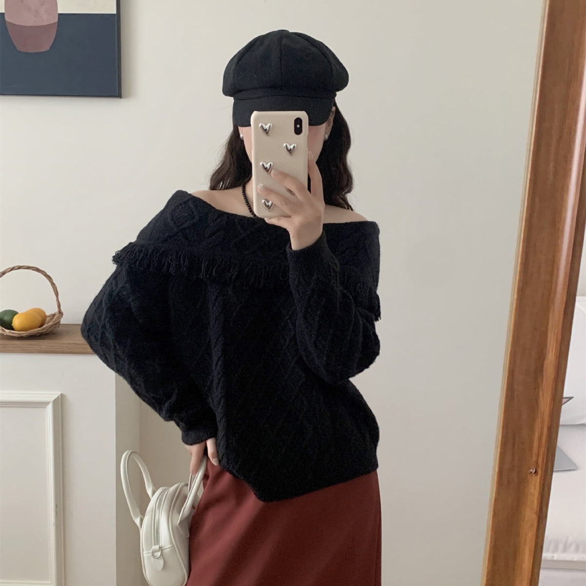 【tops】ボートネックニットセーター　M26280