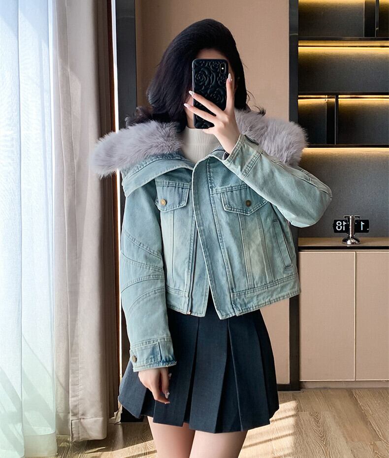 【outer】裹起毛ファーデニムジャケット　M27803