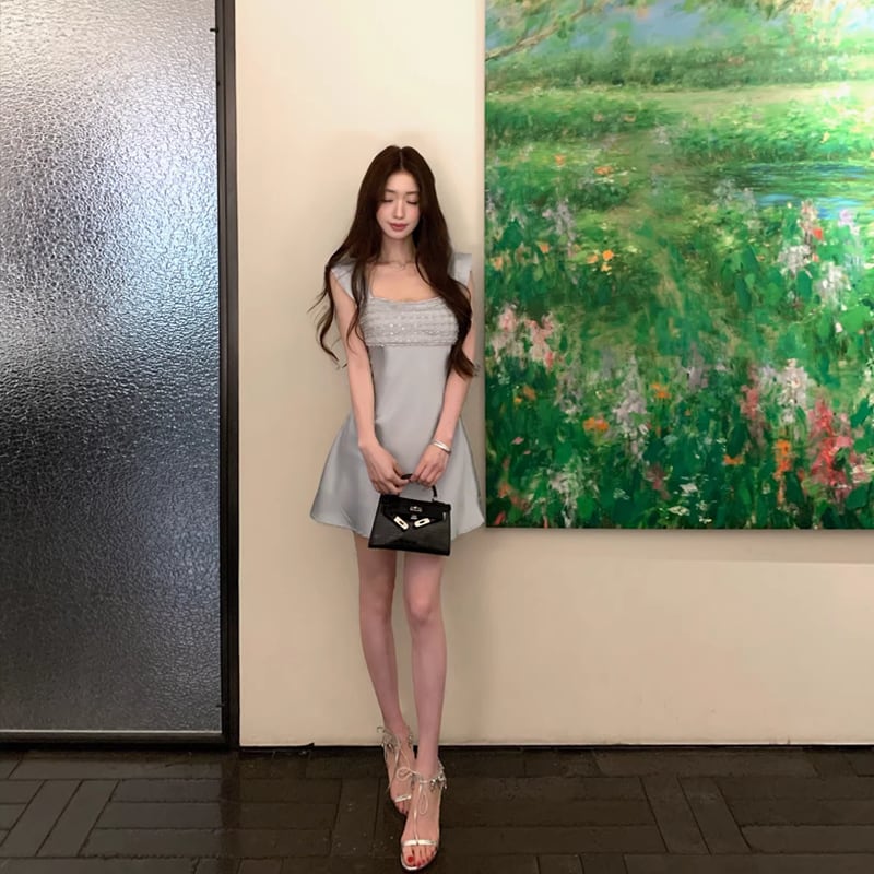 【dress】スパンコール付きキャミワンピース Q8379