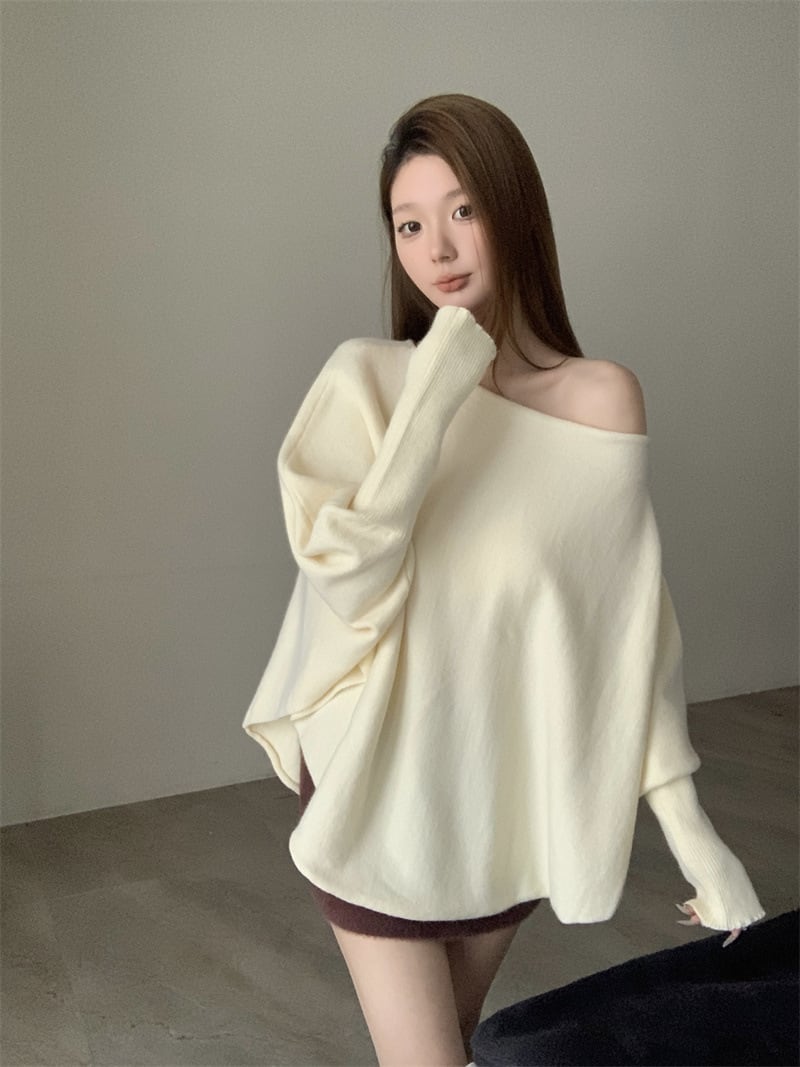 【tops】ドルマンスリーブニットトップス　M28395