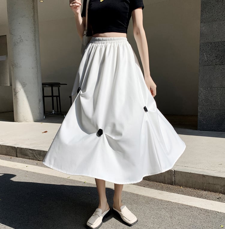 【bottoms】不規則ギャザースカートG20980