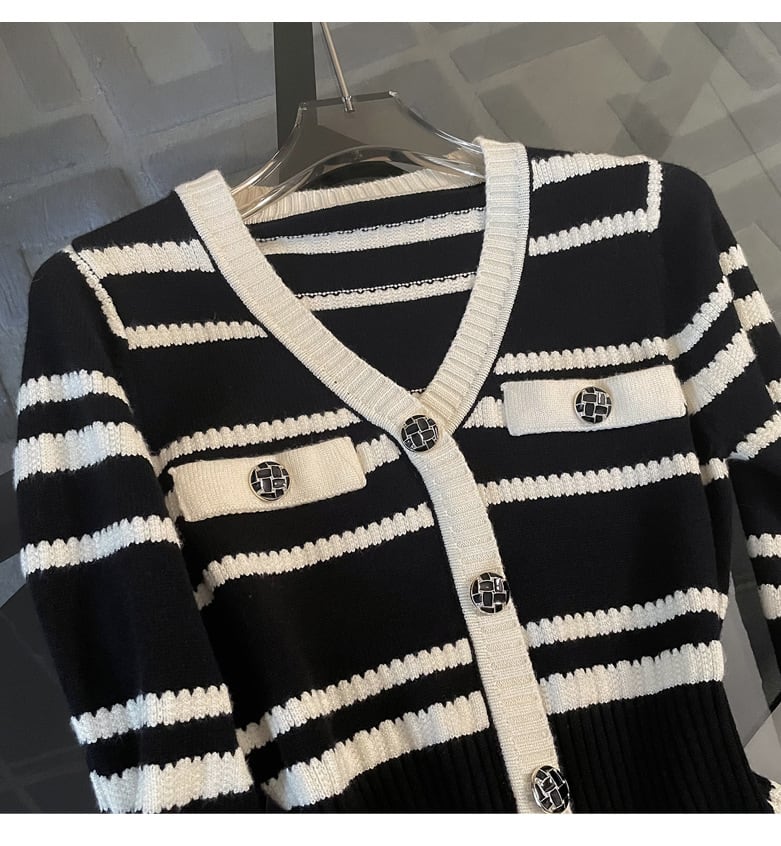 【dress】ボーダー柄ニットワンピース　M25353