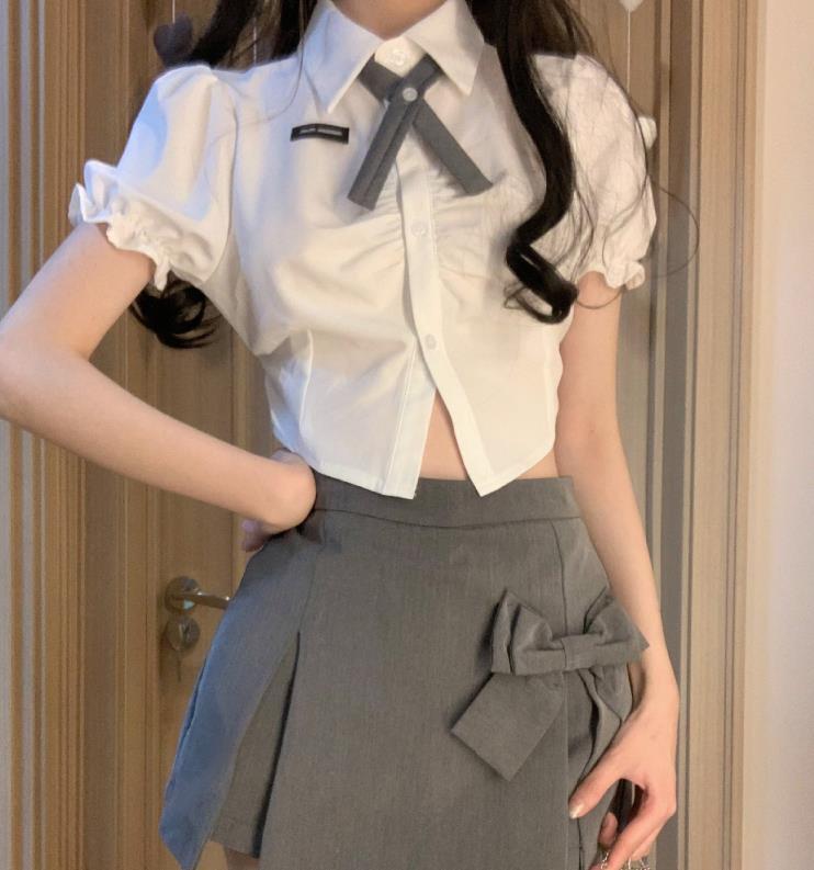 【set】半袖ブラウス+スカート2点セットF7530