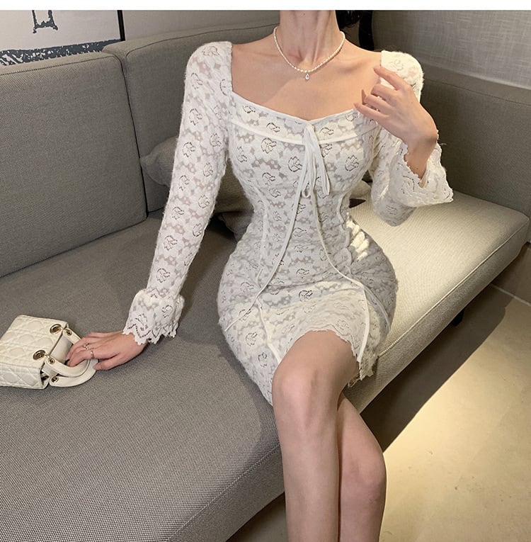 【dress】レース切り替えワンピース　M26143