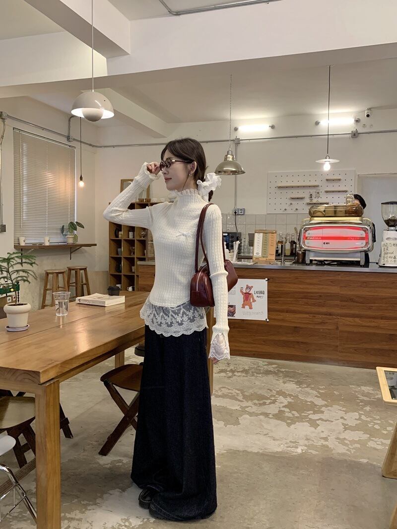 【tops】ドッキングニットトップス　M27458