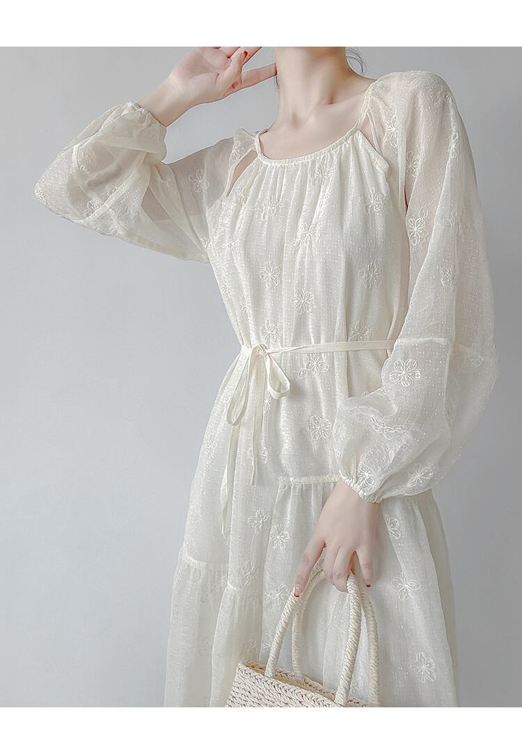 【dress】フラワー刺繍ワンピース　N2988