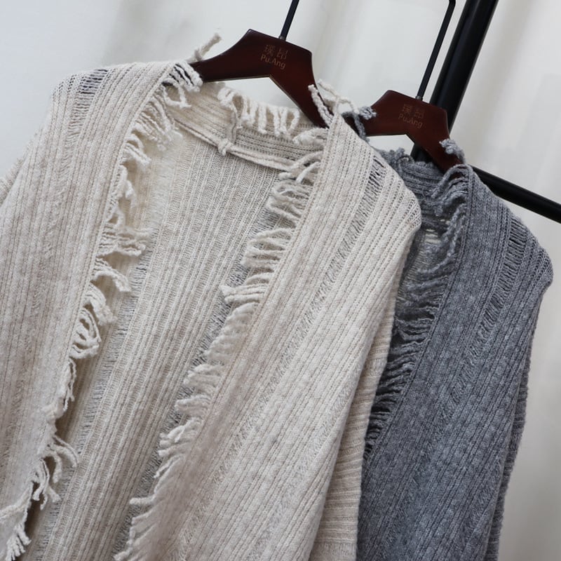 【outer】ロング丈ニットカーデ　M25641