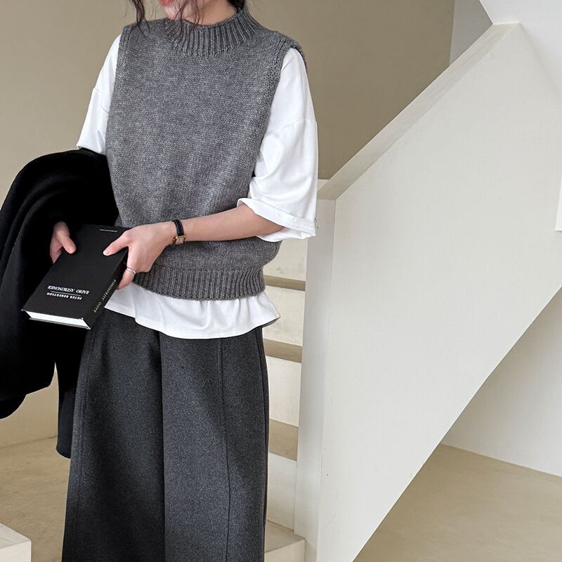 【outer】バックオープンニットベスト Q7096