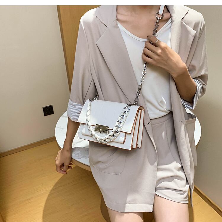 【小物】おしゃれ度高まる　ファッション無地PU肩掛け斜め掛けバッグ6色