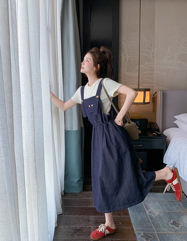 【dress】デニムサロペットスカート Q8321