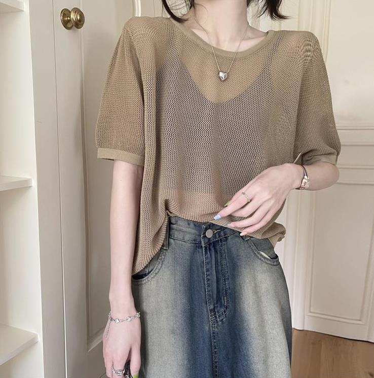 【tops】3色ラウンドネック半袖ＴシャツF7534