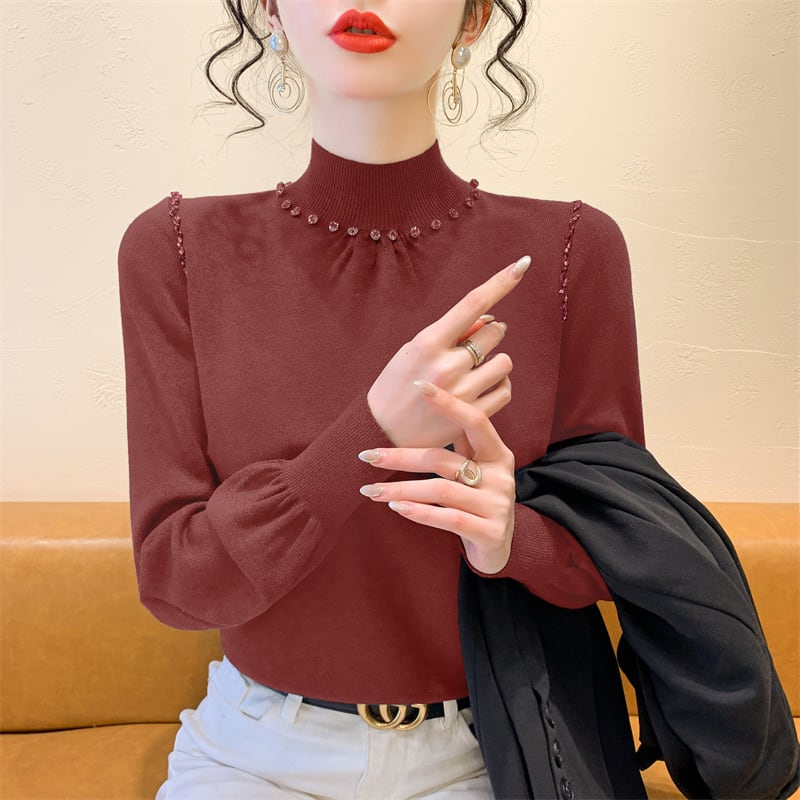 【tops】ビジューニットトップス　M27840