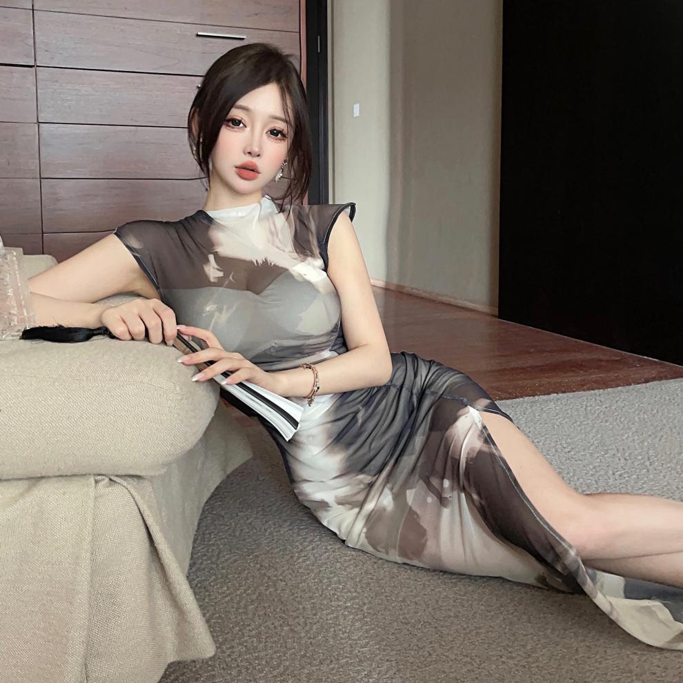 【dress】スリットワンピース　M25222