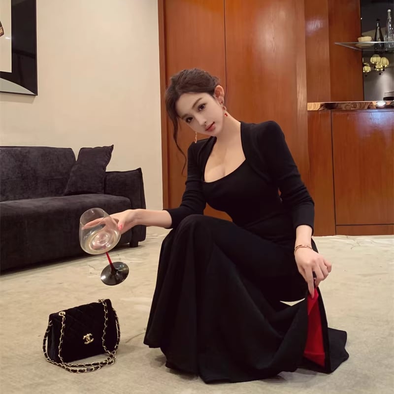 【dress】ロングマーメイドワンピース Q7724