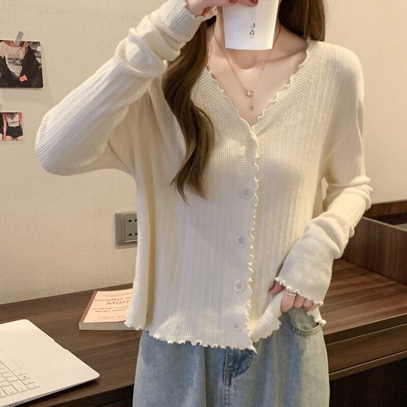 【outer】Vネックニットカーデ　M18883