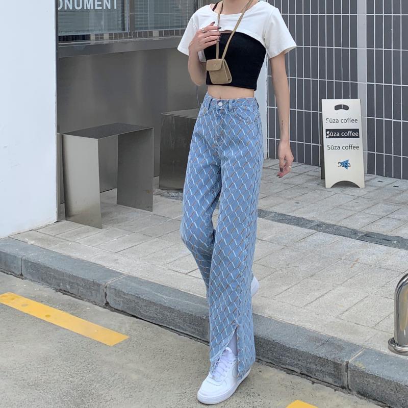 【bottoms】個性的なデザインレトロ夏デニムガウチョパンツ G0253