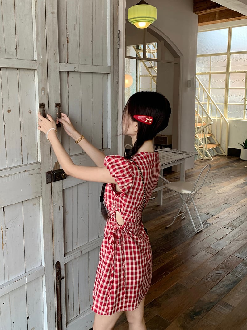【dress】チェック柄ワンピース　M24139