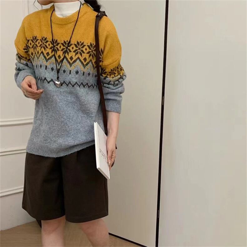 【tops】ジャカードニットセーター　M27137