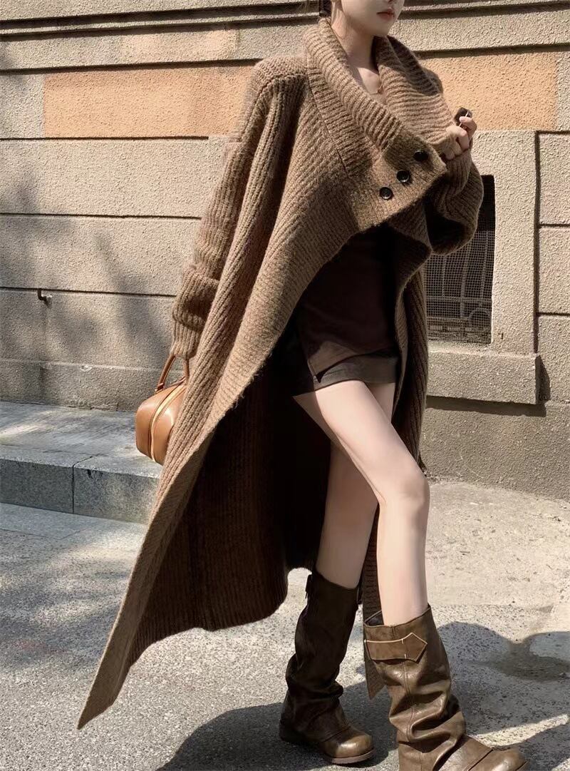 【outer】ロング丈ニットカーデ　M27398