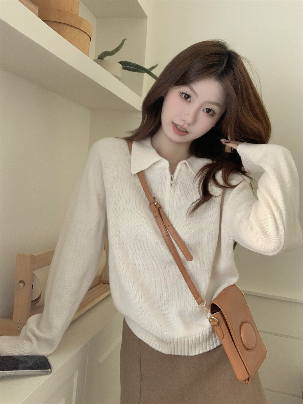 【tops】ファスナーニットセーター　M27061