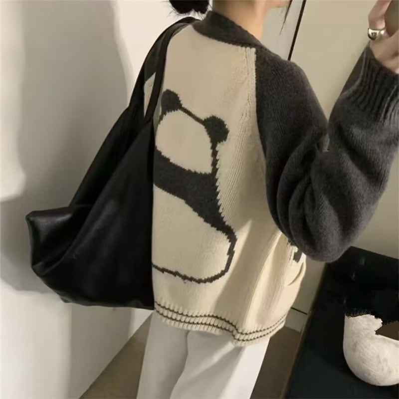 【outer】配色ニットカーデ　M28920