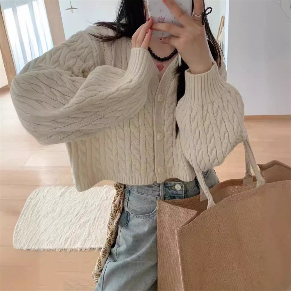 【outer】Vネックニットカーデ　M25968