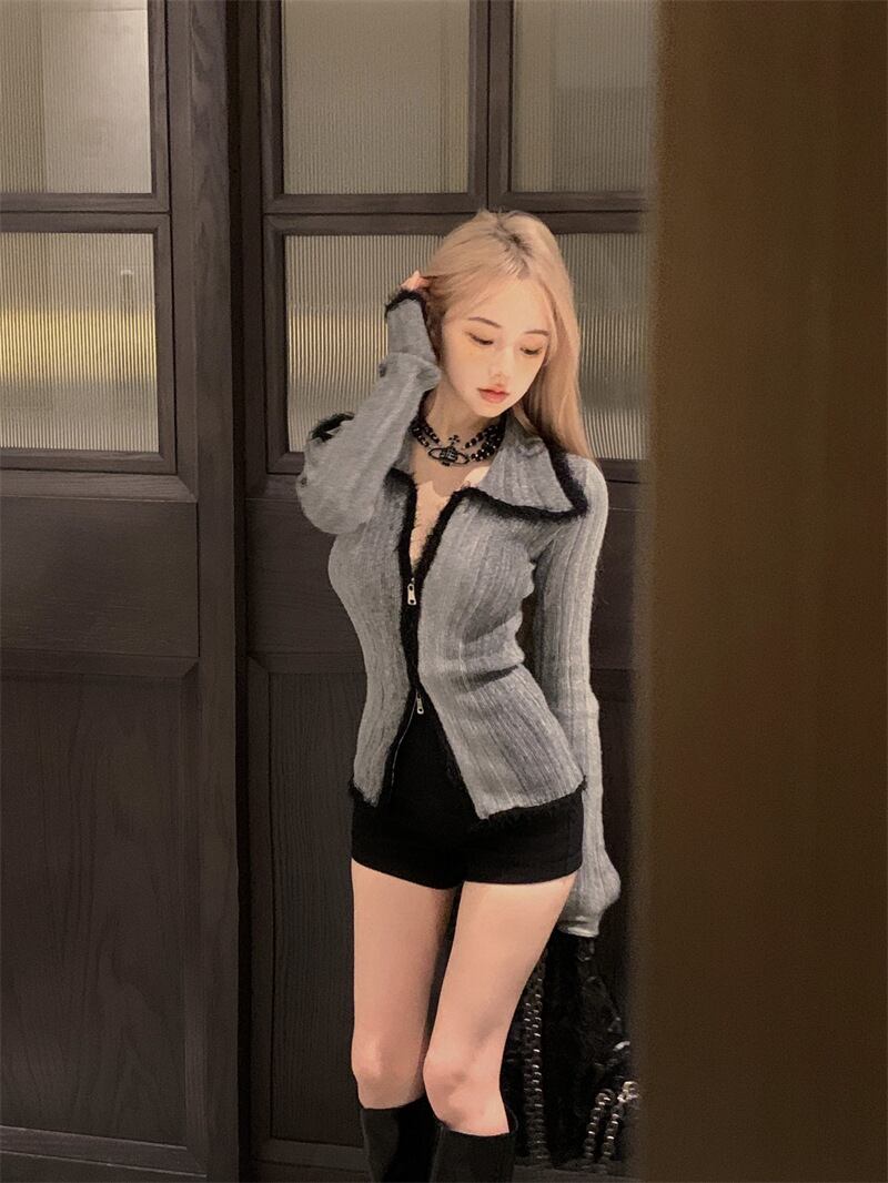 【outer】Wジップニットカーデ　M28005
