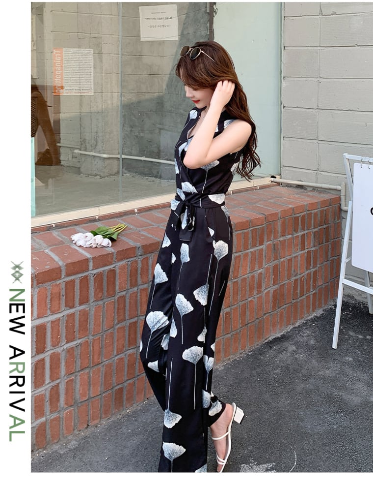 【set】VネックプリントオールインワンG21383