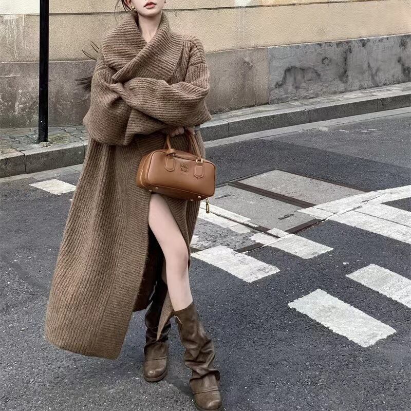 【outer】ロング丈ニットカーデ　M27398