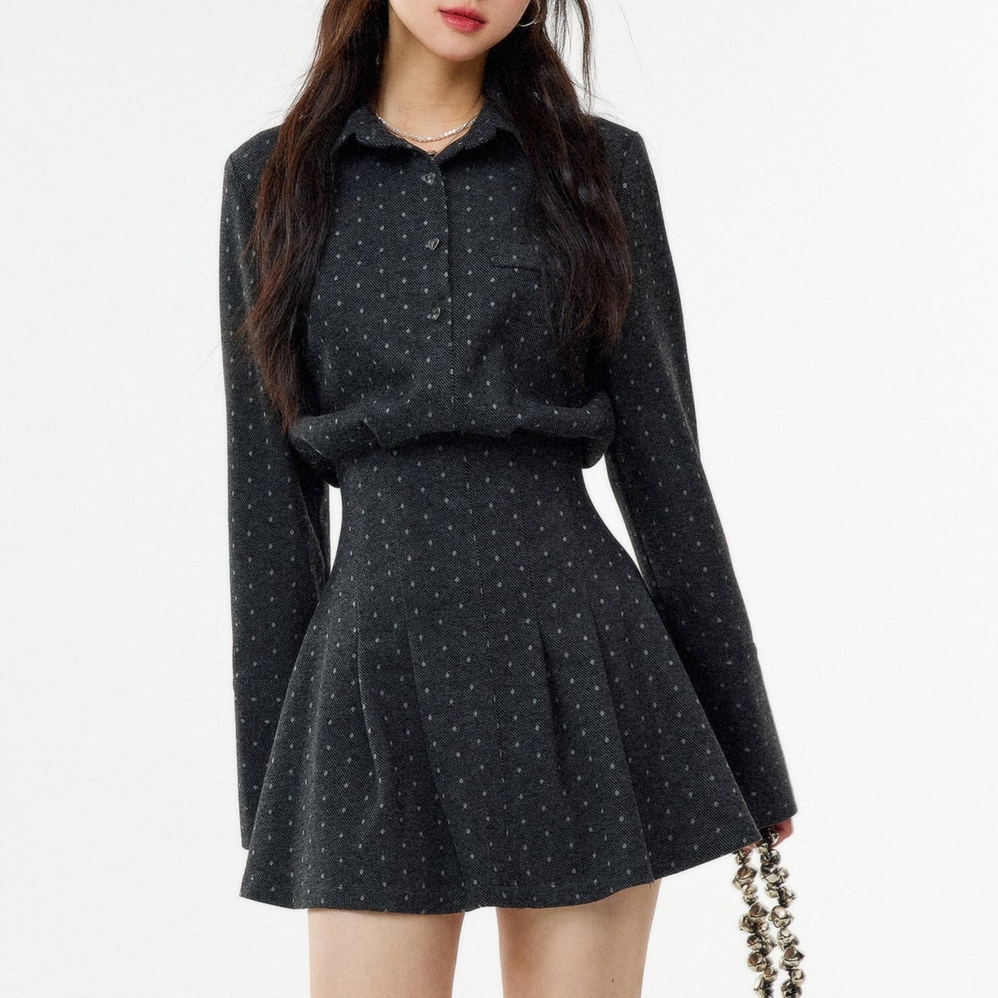 【dress】ドット柄ミニワンピース　N3483