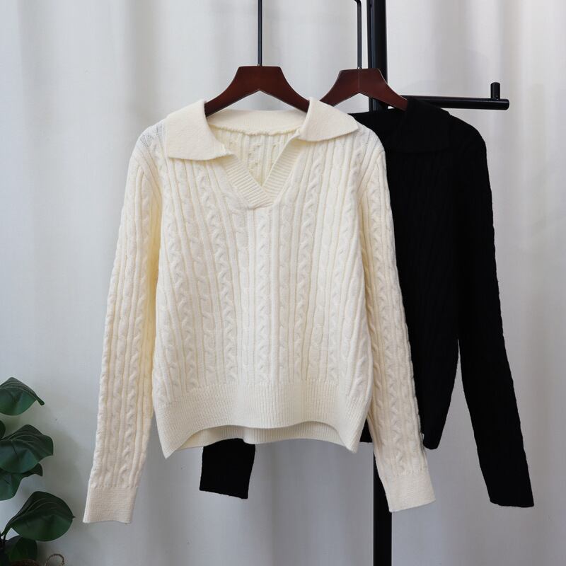 【tops】POLOネックニットセーター　M27521