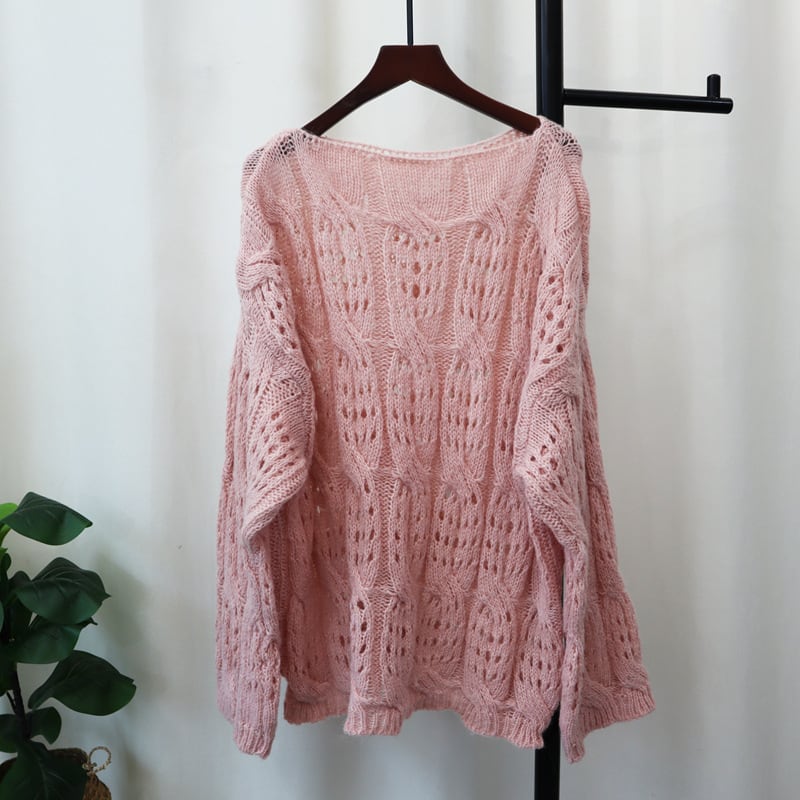【tops】カットワークニットセーター　M26021