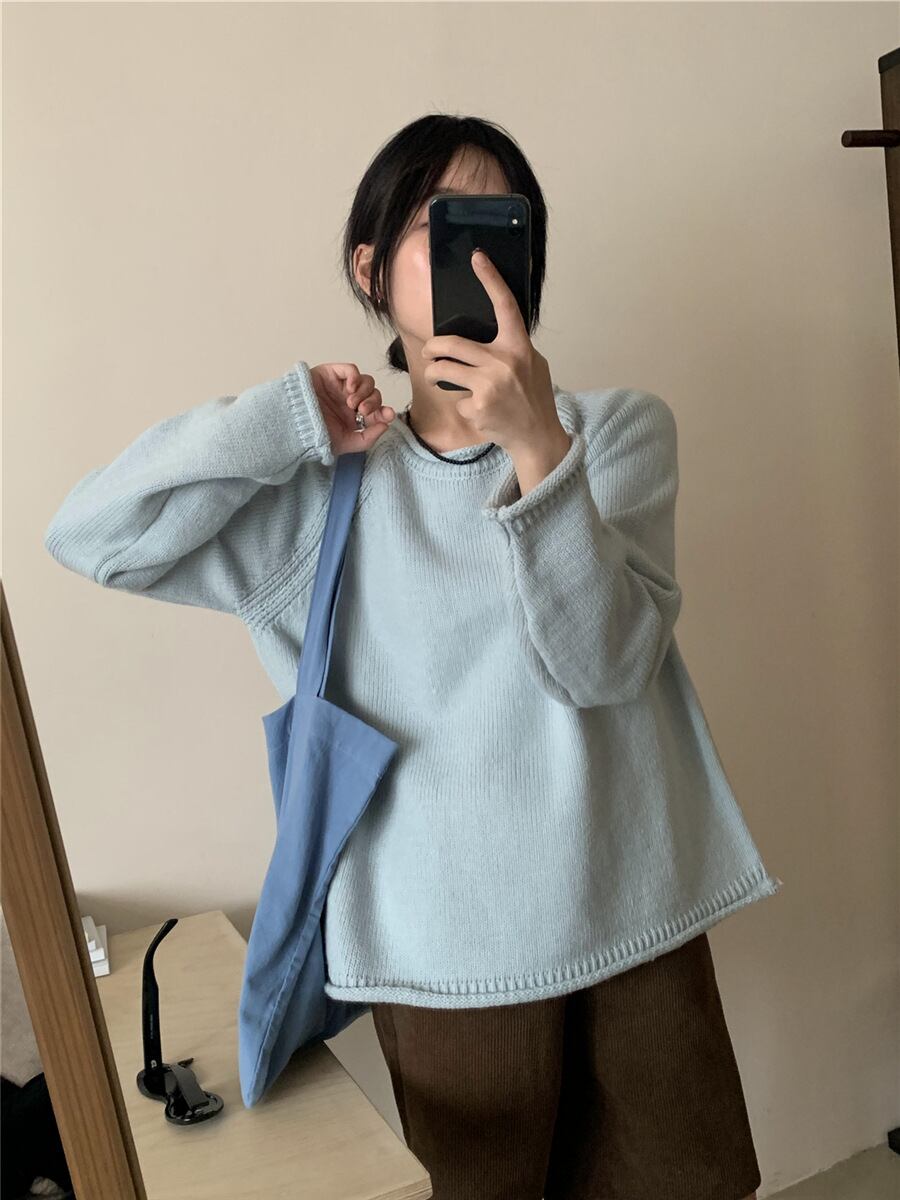 【tops】クルーネックニットセーター　M18672