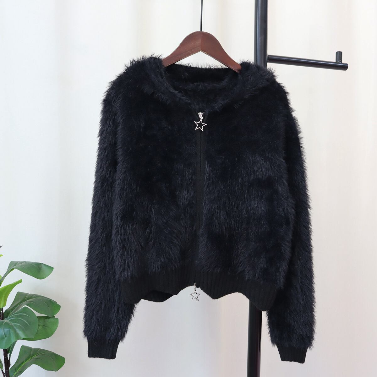 【outer】シャギーファスナーニットカーデ　M18614