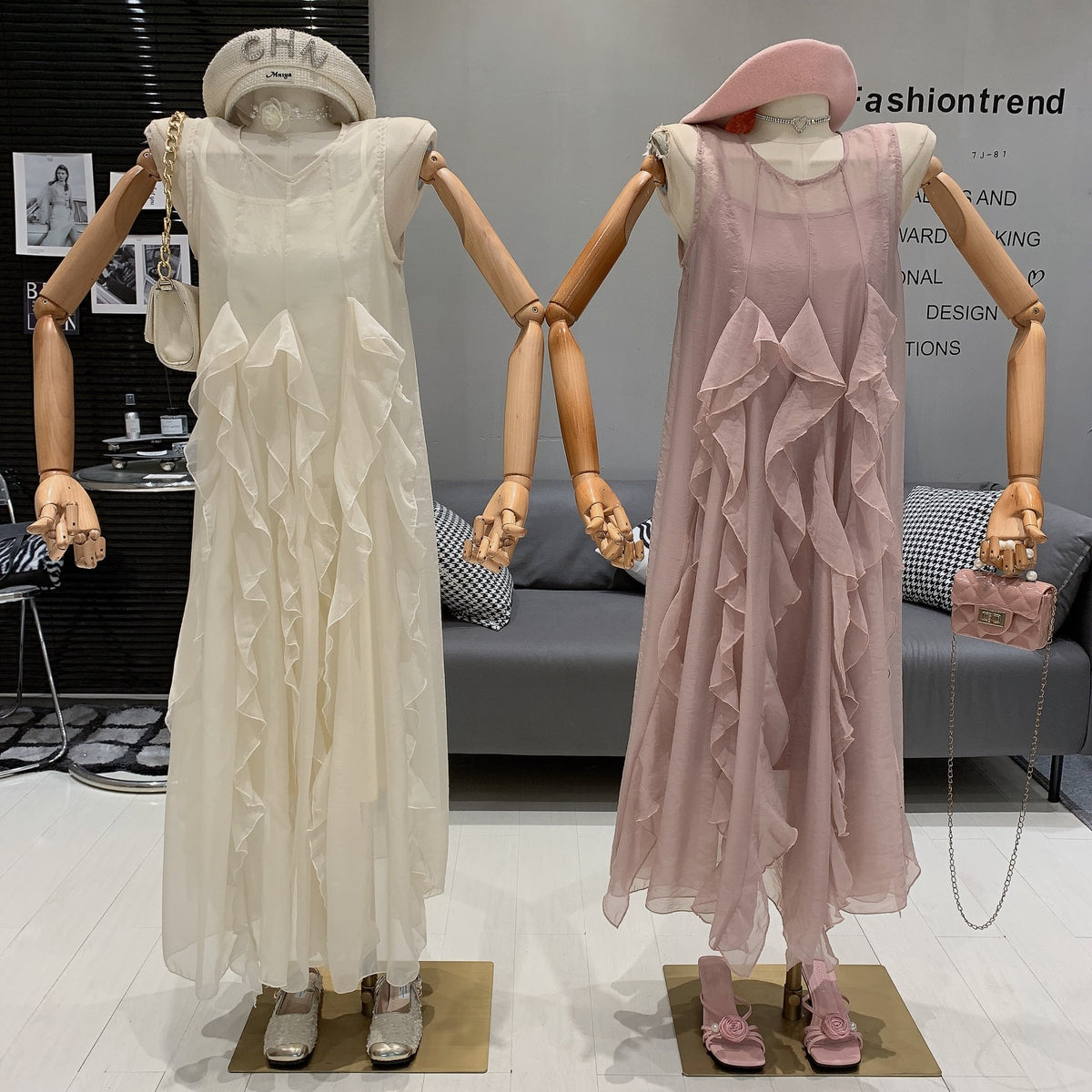 【dress】キャミワンピース×フリルワンピースセット　M24706