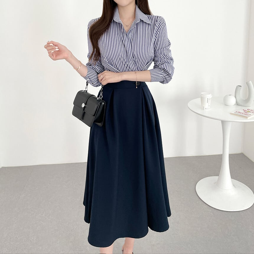 【dress】切り替えシャツワンピース　M29587