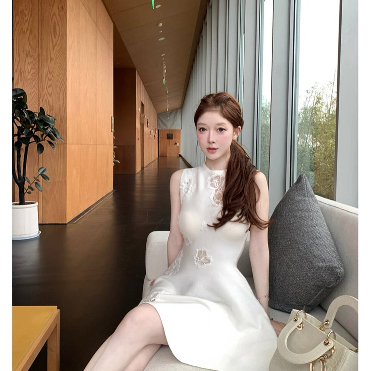 【dress】レースドッキングミニワンピース　N3564