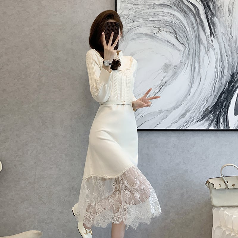 【dress】ドッキングニットワンピース　M26254