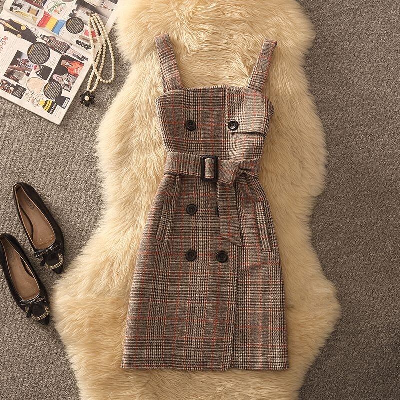 【dress】チェック柄キャミワンピース　N2258