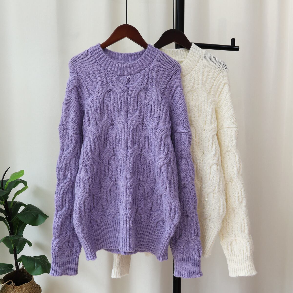 【tops】クルーネックニットセーター　M18794