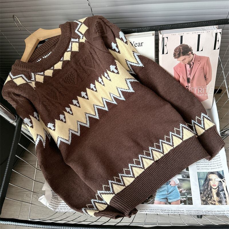 【tops】クルーネックニットセーター　M18889