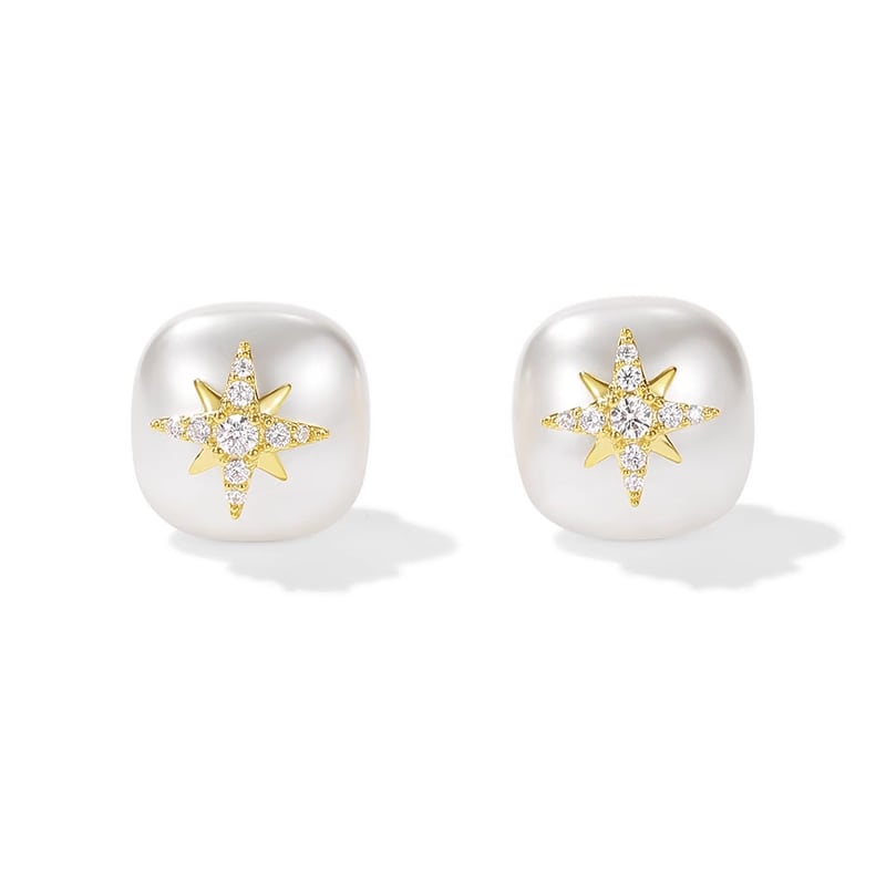 【小物】八芒星パールピアス Q7525