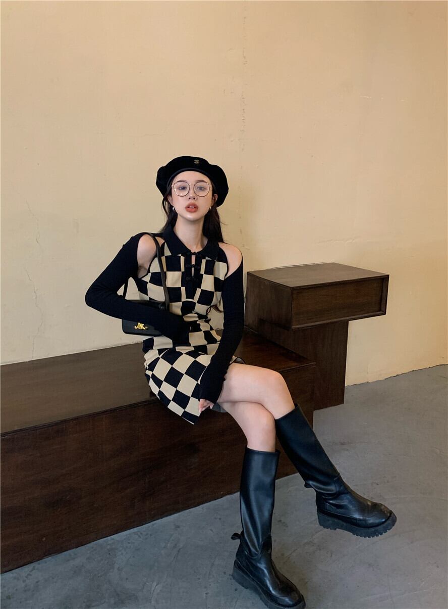 【dress】切り替えニットワンピース　M28574
