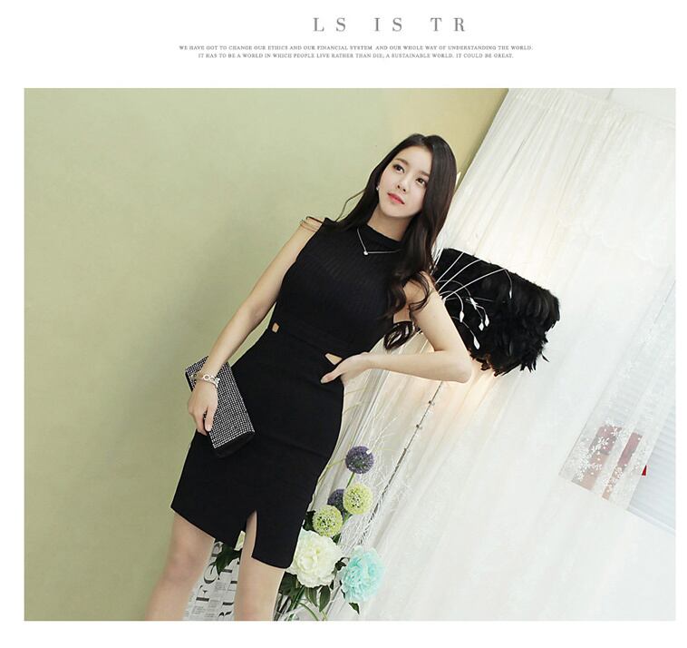 【dress】ファッションエレガント好感度UP!セクシー気質満点夏ノースリーブワンピース