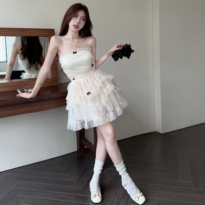 【dress】ベアトップチュールワンピース　M30151
