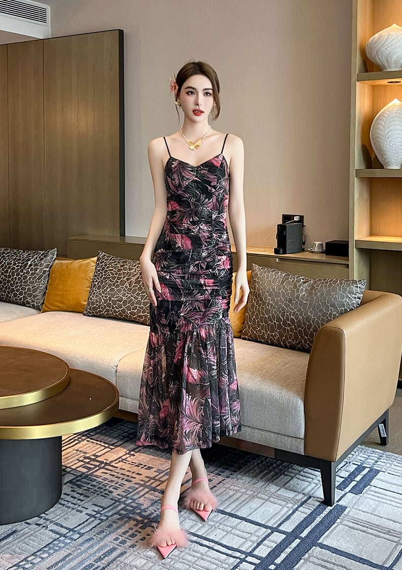 【dress】花柄キャミワンピース　M23920