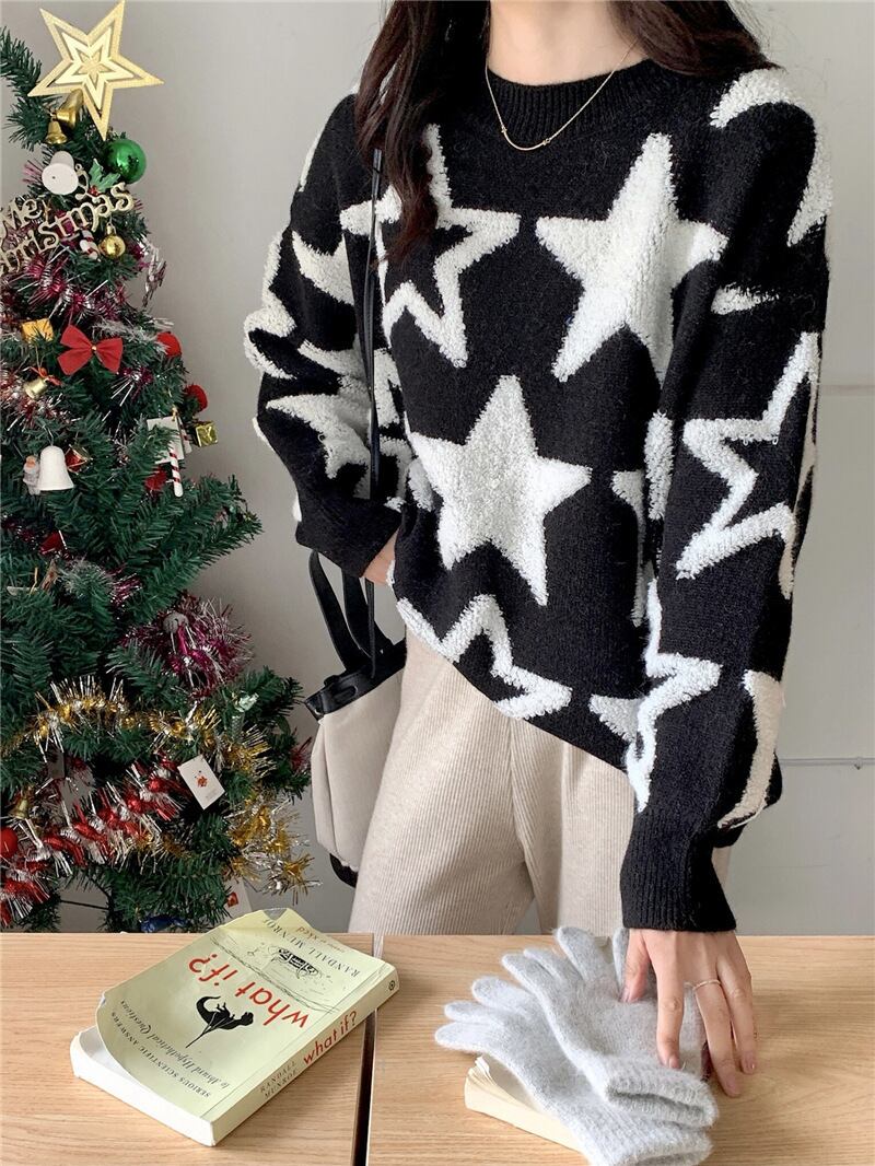 【tops】クルーネックニットセーター　M18395