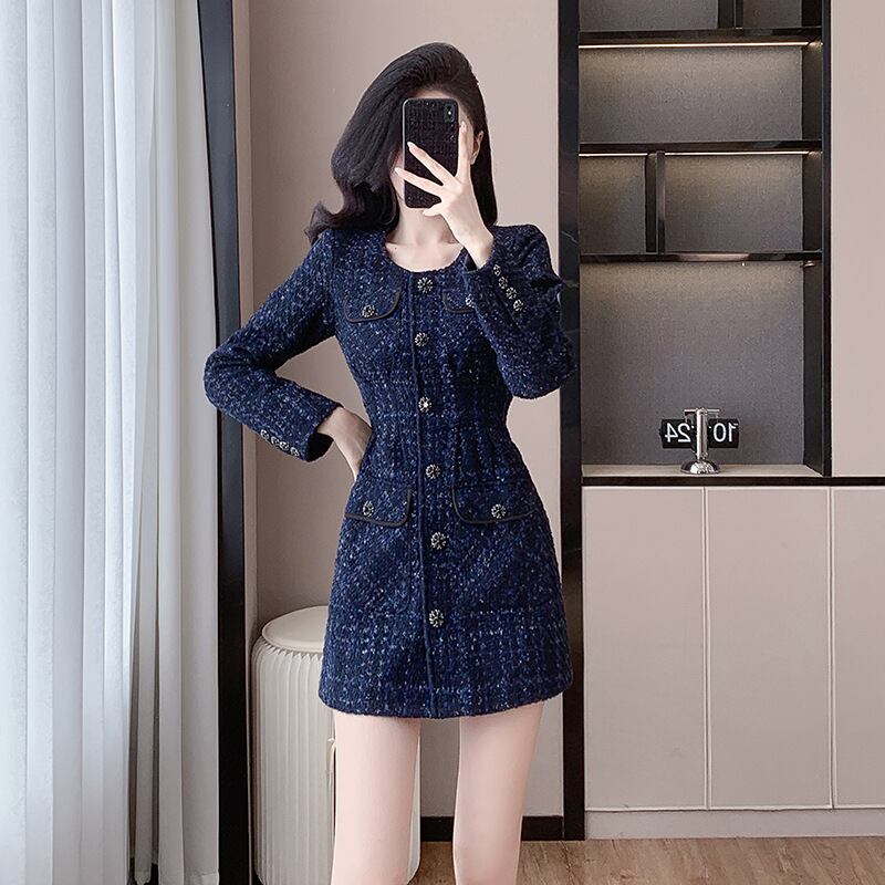 【dress】ツイードチェック柄ワンピース　M27658