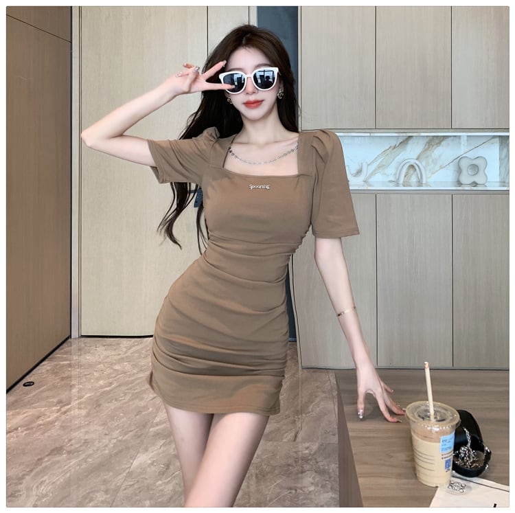 【dress】パフスリーブワンピース　M25163