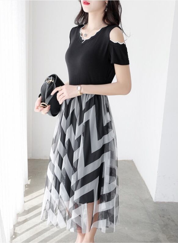 【dress】偽二つ切り替えワンピース G20246